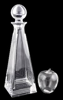 Group of 2 Tiffany & Co. Items-1 Apple, 1 Decanter