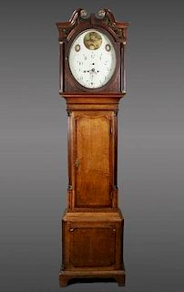 William Marfton Oak Cased Grandfather Clock
