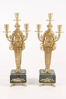 Pair of Empire Style Figural Candelabra