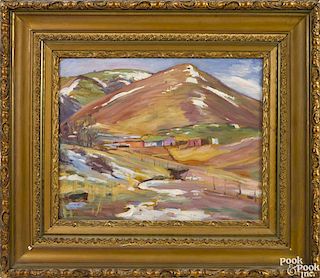 Aldro Thompson Hibbard (American 1886-1972), oil on board landscape, signed verso, 16'' x 20''.