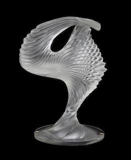 A Lalique Molded and Frosted Glass Sculpture, Height 13 inches.