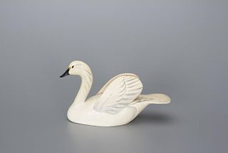Miniature Whistling Swan Oliver "Tuts" Lawson (b. 1938)