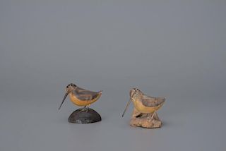 Two Miniature Woodcock Wendell Gilley (1904-1983)