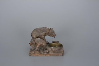 Carved Miniature Bear and Cub Alpen-Black Forest School of Carving