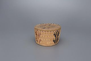 Round Lidded Salish Basket Salish People