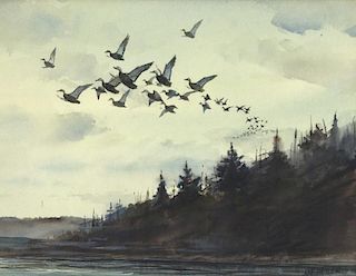 Milton C. Weiler (1910-1974) Evening Flight