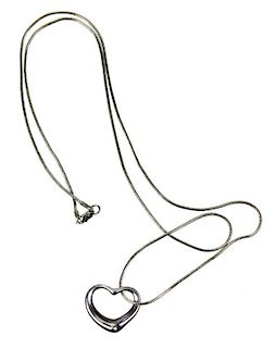 A Ladies Tiffany & Co Sterling Heart Necklace