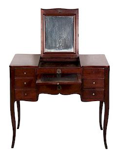 A Louis XV Style Walnut Poudreuse Height 28 1/2 x width 32 1/2 x depth 20 1/2 inches.