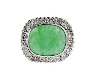 14k God Jade Diamond Ring