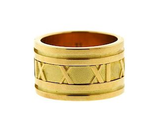Tiffany &amp; Co Atlas 18k Gold Wide Band Ring