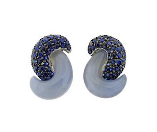 Kanaris 18k Gold Blue Gemstone Earrings