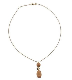 18k Rose Gold Crystal Pendant Necklace