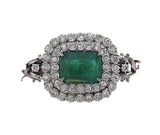 18k Gold Diamond Emerald Jewelry Clasp Element