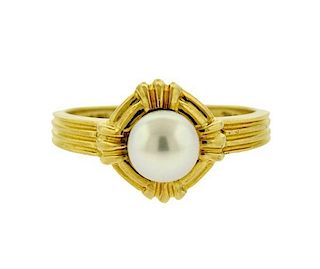 Tiffany &amp; Co 18k Gold Pearl Ring