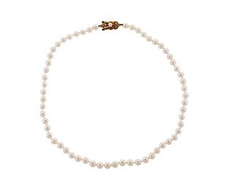 Mikimoto 18K Gold Pearl Necklace