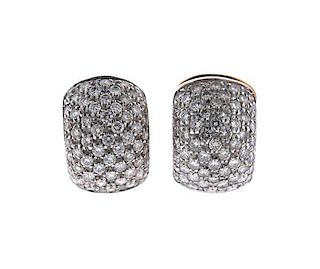 18k Gold Diamond Multi Gemstone Hoop Earrings