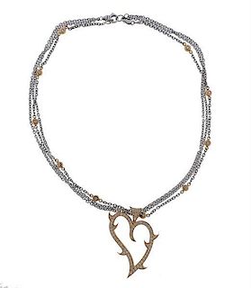 Sziro 18K 14K Gold Diamond Heart Pendant Necklace