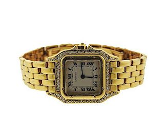 Cartier Panthere 18k Gold Diamond Watch