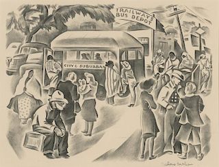 Bus Depot by Barbara Latham (1896-1989)