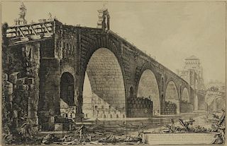 Veduta del Ponte Molle by G.B. Piranesi (1720-1778)