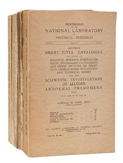 Price, Harry. Six Volumes on Psychical Research. Short-Title Catalogue of Works on Psychical Research.