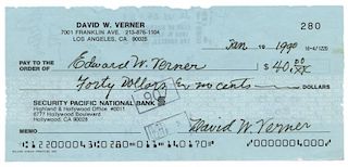 Collection of Over 200 Bank Checks Endorsed by Magicians.