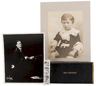 Roy Benson Cigarette Case and Two Photos.
