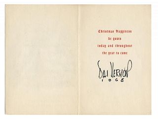 Vernon, Dai. Two Signed Christmas Cards.