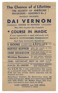 Dai Vernon Course in Magic Postcard.