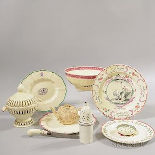 Ten Creamware Tableware Items