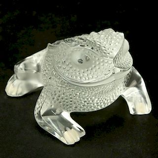 Lalique "Gregoire" Crystal Frog Figurine/Paperweight.