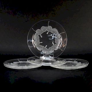 Six (6) Lalique "Rolleboise" Crystal Plates.