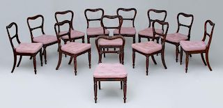 FINE SET OF TWELVE WILLIAM IV GILLOWS CARVED ROSEWOOD DINING CHAIRS