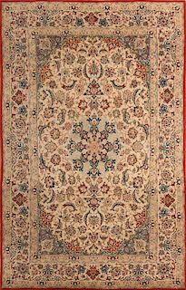 Antique Persian Wool & Silk Isfahan Rug Size: 3.6 x 5.7