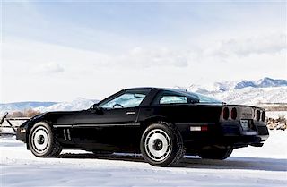 A 1985 Black Chevrolet Corvette Mileage 48,714