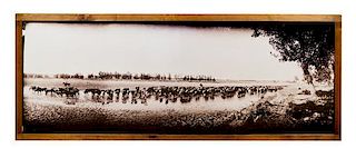 Laton A. Huffman, (American, 1854-1931), Throwing Herd on Water