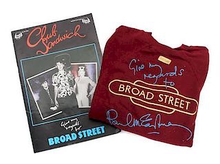 Items Pertaining to Paul McCartney's Give My Regards to Broad Street, 1984 Height of largest 16 1/4 x width 11 inches.