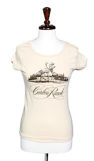 A Caribou Ranch Women's T- Shirt from the 1970s for a 'Caribouette.' Size: L
