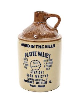 A Platte Valley Ceramic Jug Featured in Photos of Chicago Band Members Height 9 1/2 inches.