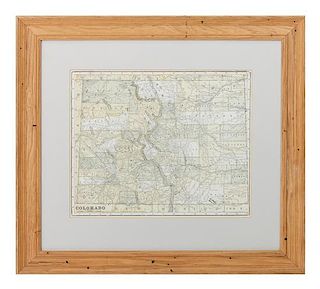 A Decorative Map of Colorado Height 10 1/2 x width 13 inches.