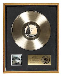 A Gold Record Award, Windows and Walls, Dan Fogelberg, 1984 Height 20 3/4 x width 16 1/2 inches.