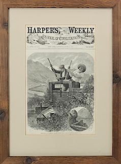 Three Harper's Weekly Prints Height of first 15 x width 9 1/2 inches.