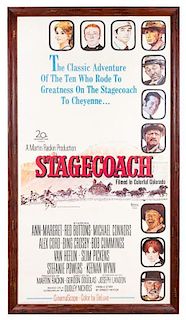 A "Stagecoach" Film Poster Height 77 3/4 x width 40 1/2 inches.