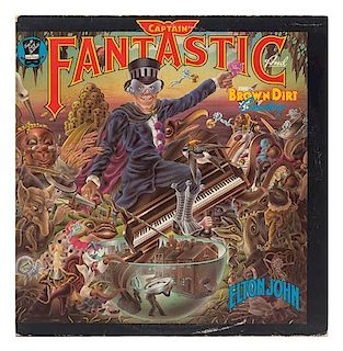 An Elton John and Bernie Taupin Autographed Captain Fantastic and the Brown Dirt Cowboy LP Height of sleeve 12 1/4 x width 12 1/