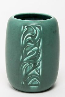 Rookwood Carved Matte Pottery Vase, #1908
