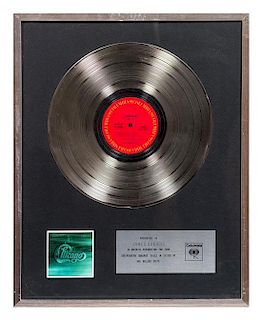 A Chicago II Platinum Record Award Height 20 3/4 x width 17 3/4 inches (overall).