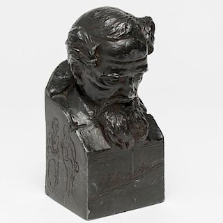 Bust of Charles Dickens, Bronzed Metal