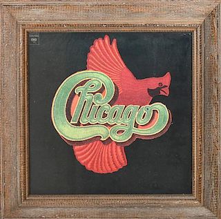 A Chicago VIII Promotional Sealed LP Height of frame 17 x width 17 inches.