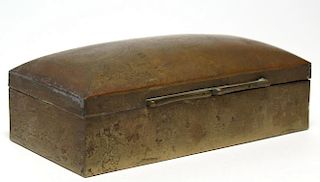 Rectangular Brass & Hardwood Tobacco Box