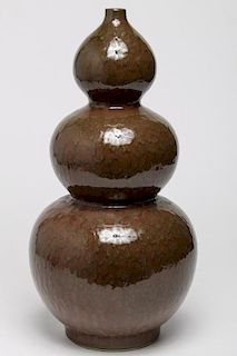 Large Triple-Gourd Form Porcelain Vase